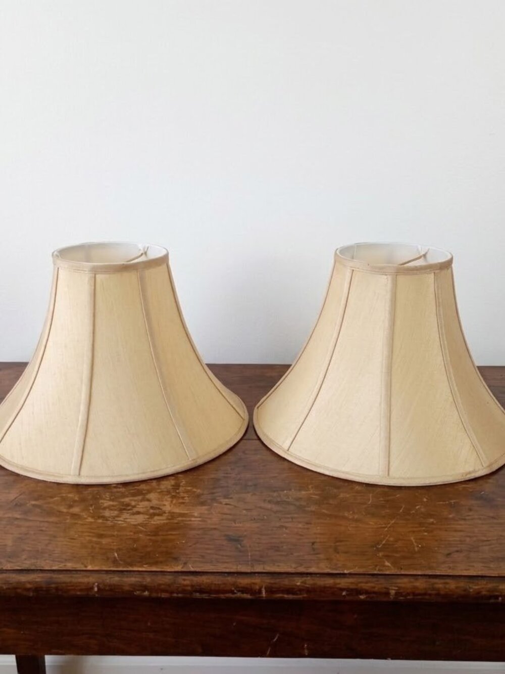 Vintage Formal Style Gold Silk Lampshades Bell Shape Antique Decor Lampshade Set